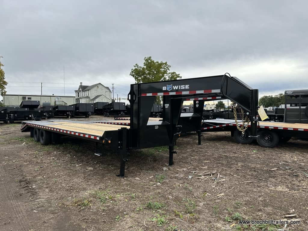 Newly parked Bwise HD Deck Over Gooseneck Equipment Trailer 8.5’x30’x26K (EDG30-25)