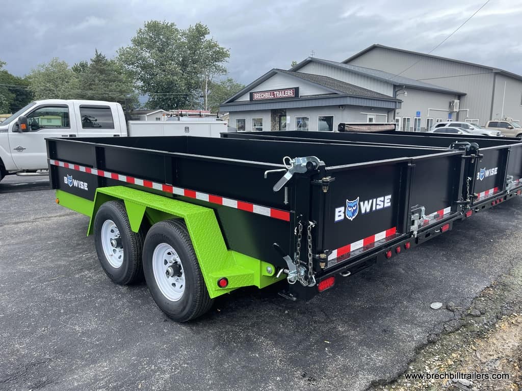 BWISE HTONE BLACK AND LIME GREED HEAVY DUTY BWISE DUMPING TRAILER