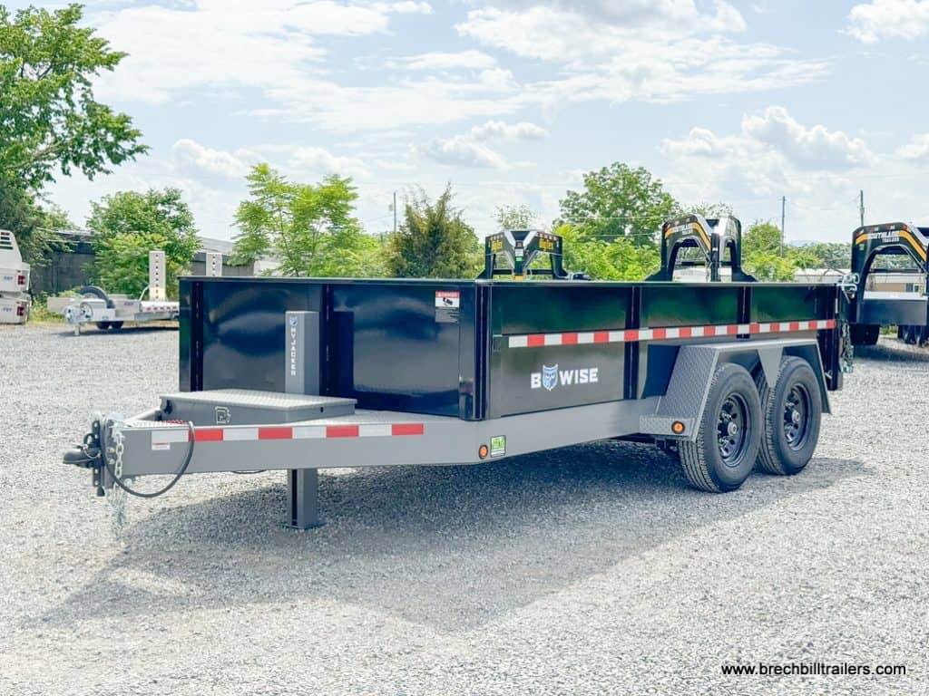 Bwise DLP 15.4K Heavy Duty Dump Trailer with gray frame and black can