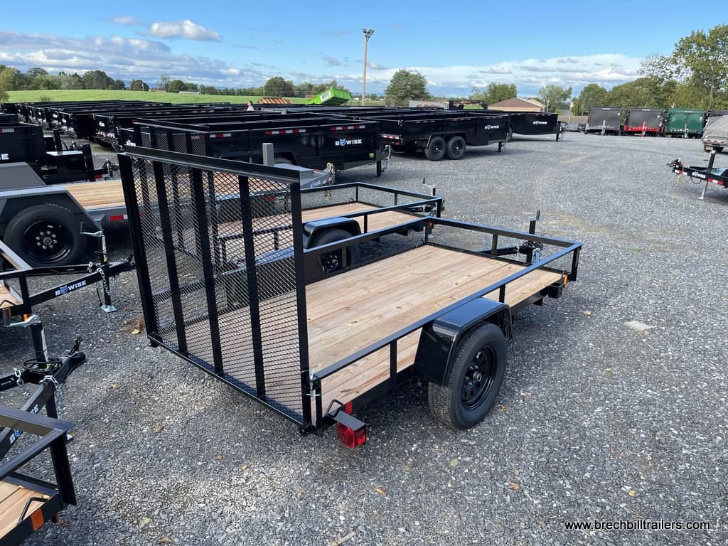 Small Bwise Utility Landscape Trailer with Wooden Deck and Landscape Mesh Gate Ramp