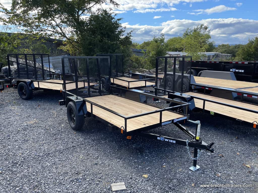 Small Bwise Utility Landscape Trailer with Wooden Deck and Landscape Mesh Gate Ramp