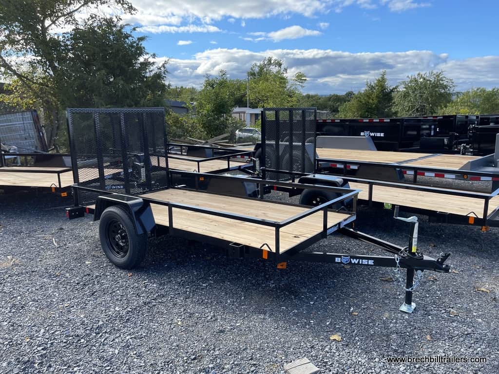 Small Bwise Utility Landscape Trailer with Wooden Deck and Landscape Mesh Gate Ramp