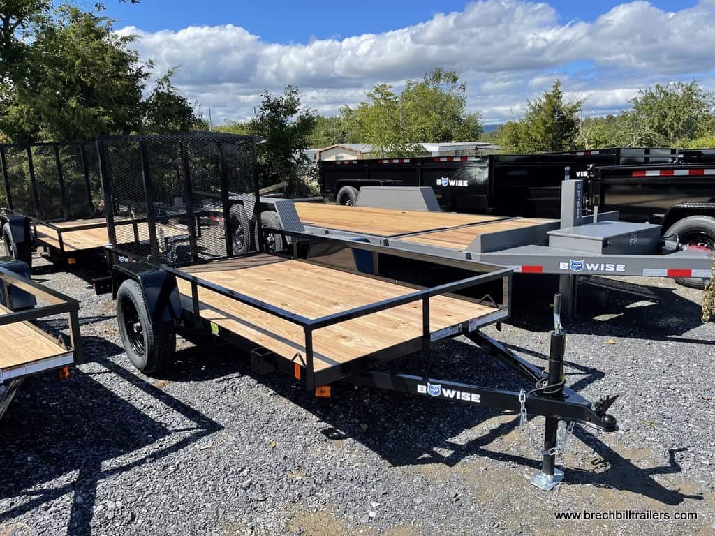 Small Bwise Utility Landscape Trailer with Wooden Deck and Landscape Mesh Gate Ramp