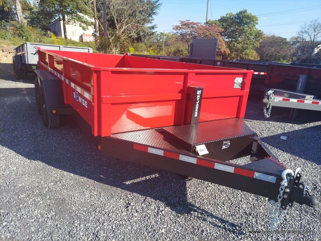 Bwise Dump Trailer 7'x14'x15.4K - Red - Htone Black 1