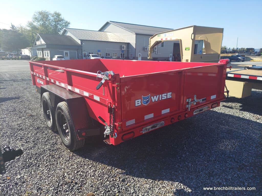 Bwise Dump Trailer 7'x14'x15.4K - Red - Htone Black 1