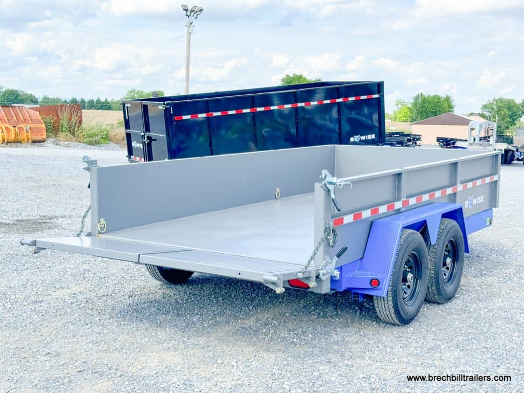 Bwise DLP 15.4K Heavy Duty Dump Trailer in gray with purple frame.