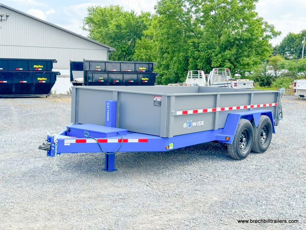 Front view of Bwise DLP 15.4K Heavy Duty Dump Trailer for sale.