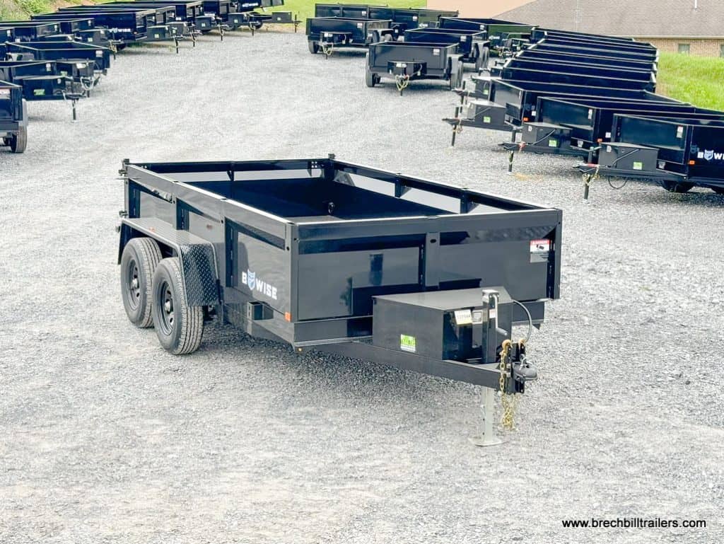 A black Bwise LP LE 10K Low Pro Dump Trailer