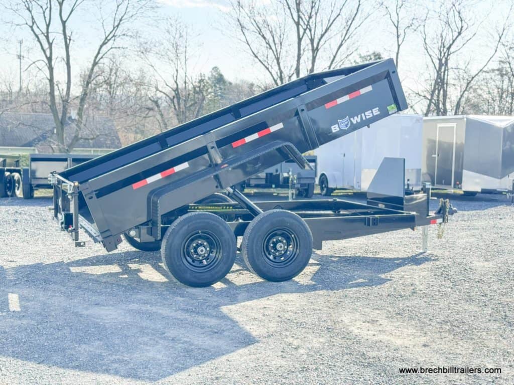 Trailer in the dump position.