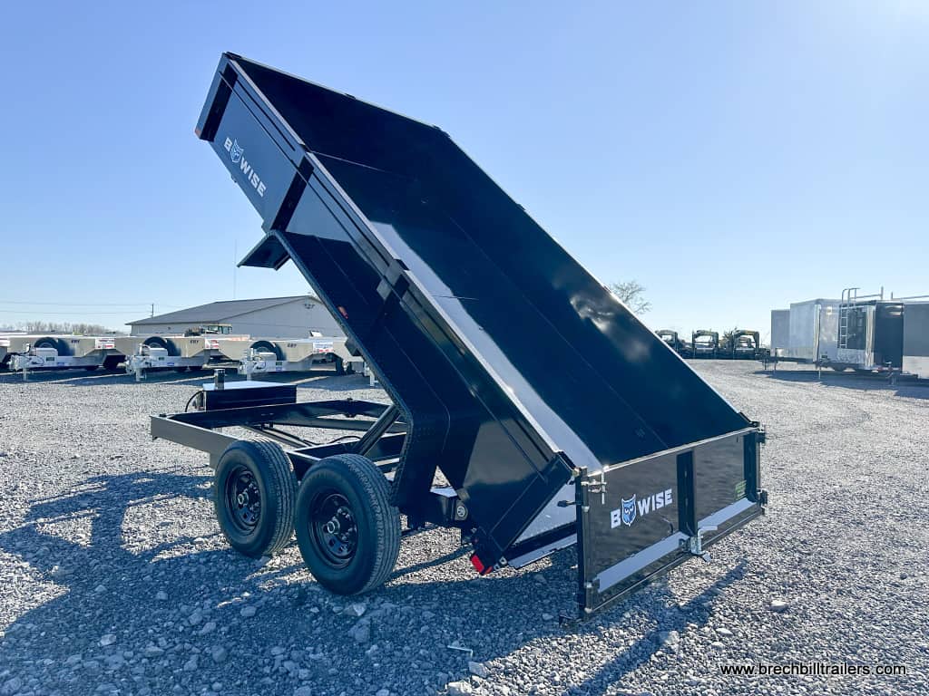 Bwise dump trailer in the dump position