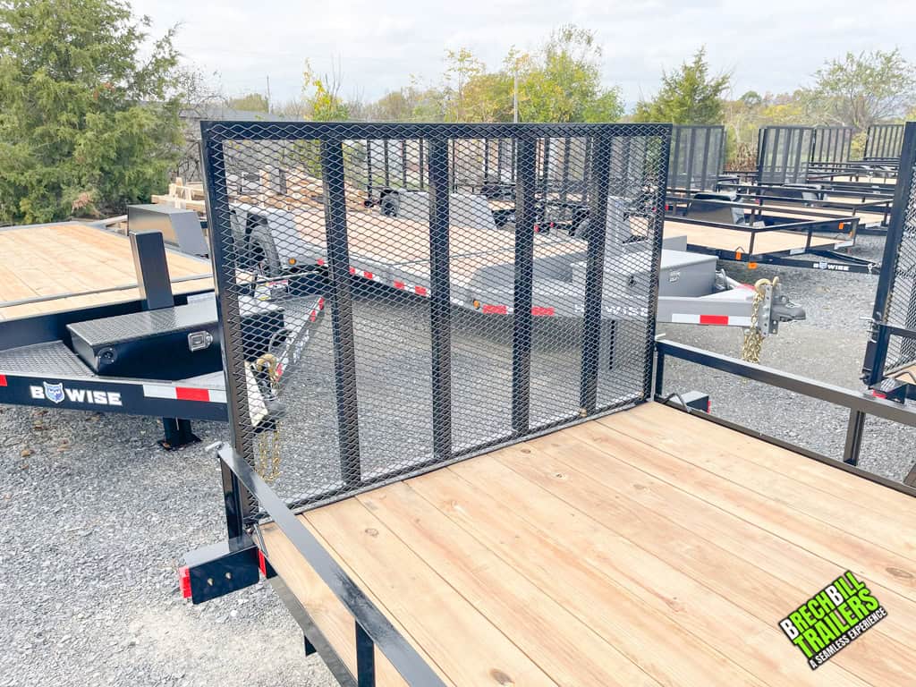 Close up view of the trailer's back ramp.