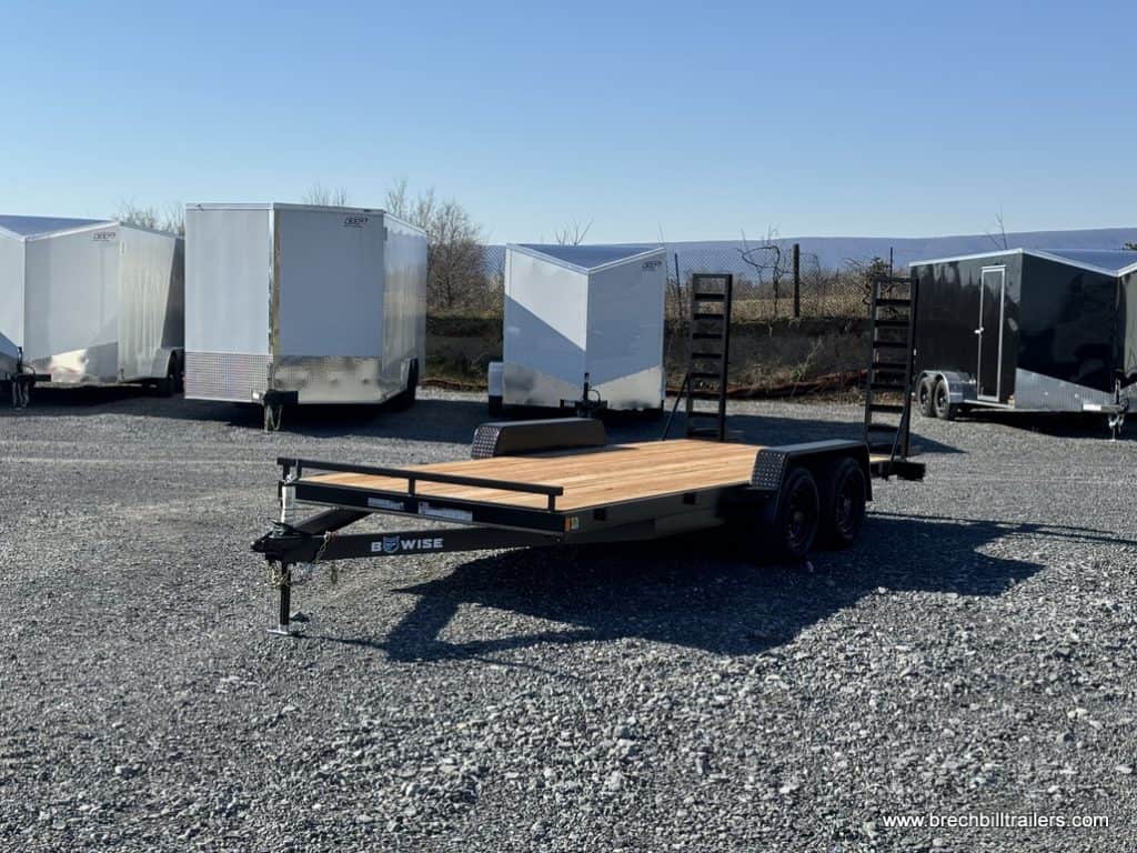 A new 7x18ft Bwise 10K Low Pro Equipment Trailer