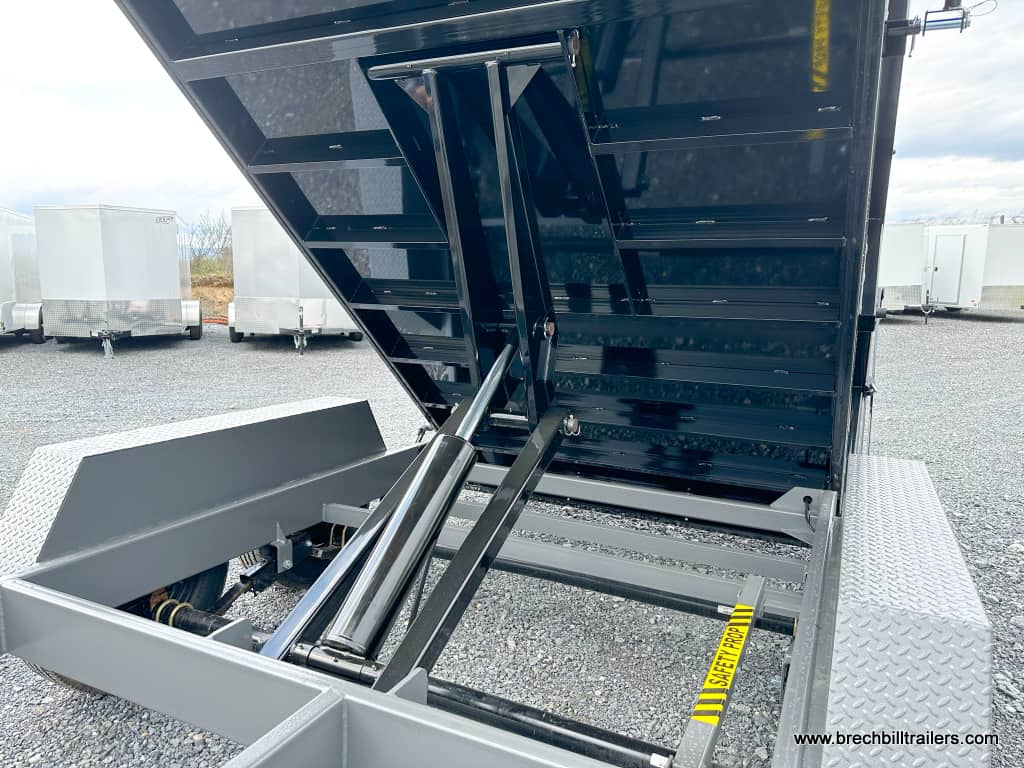 Closeup of the gray trailer.