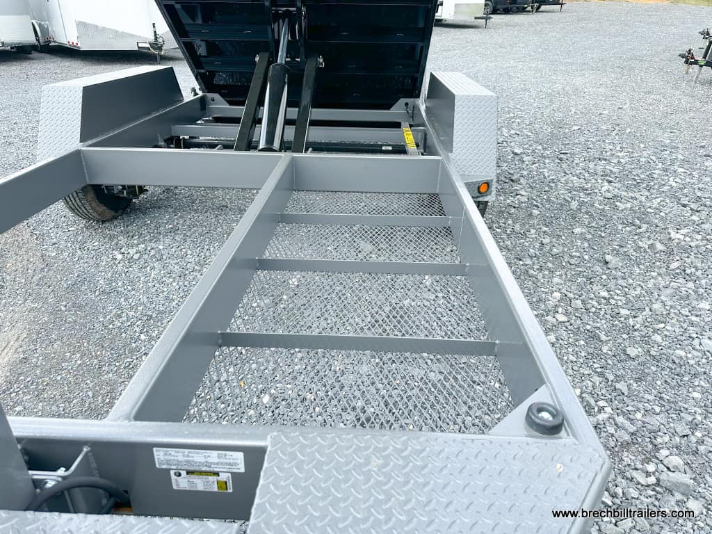 Gray trailer frame.