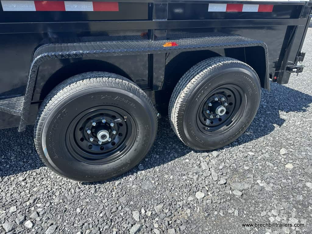 Black wheels on a trailer