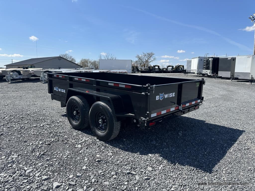A new parked Bwise LPHD Heavy Duty Low Pro Dump Trailer for sale.