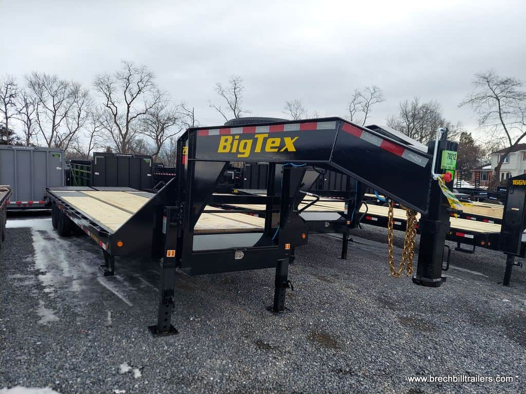 heavy duty big black deck over gooseneck equipment flat deck trailer