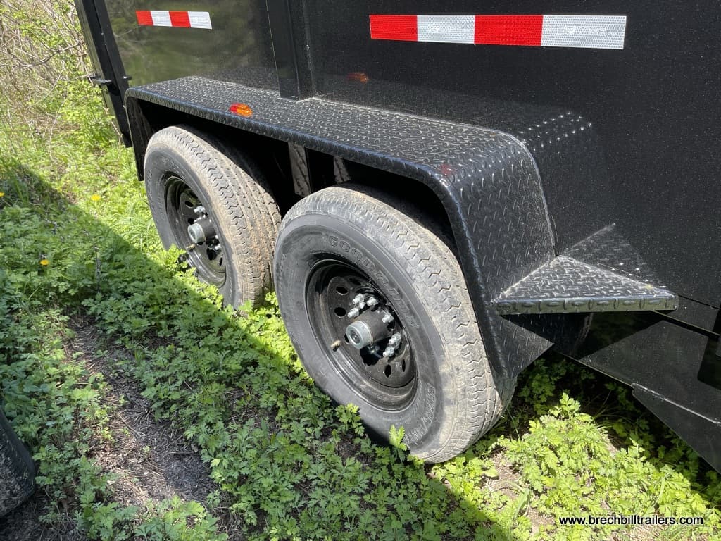 Black wheels on the trailer