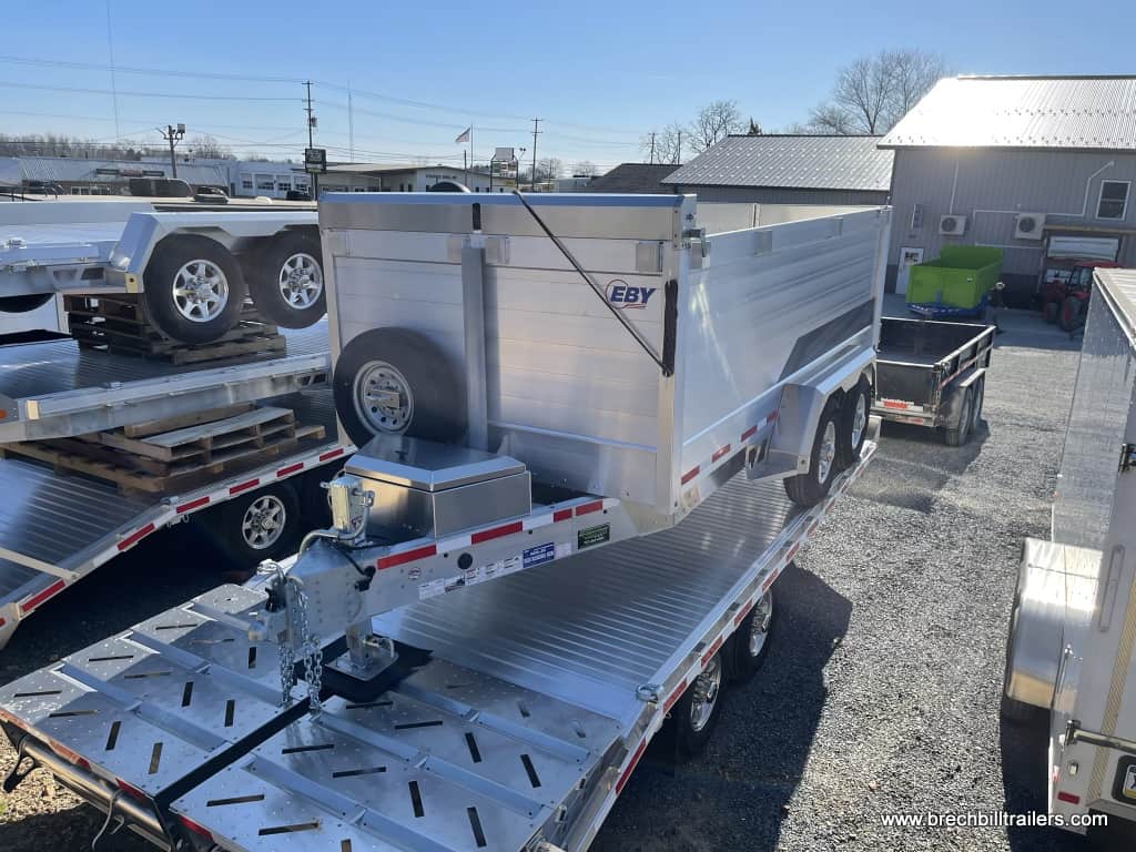 LARGE HEAVY DUTY ALL ALUMINUM DUMP TRAILER WITH HIGH SIDES AND ALUMINUM WHEELS