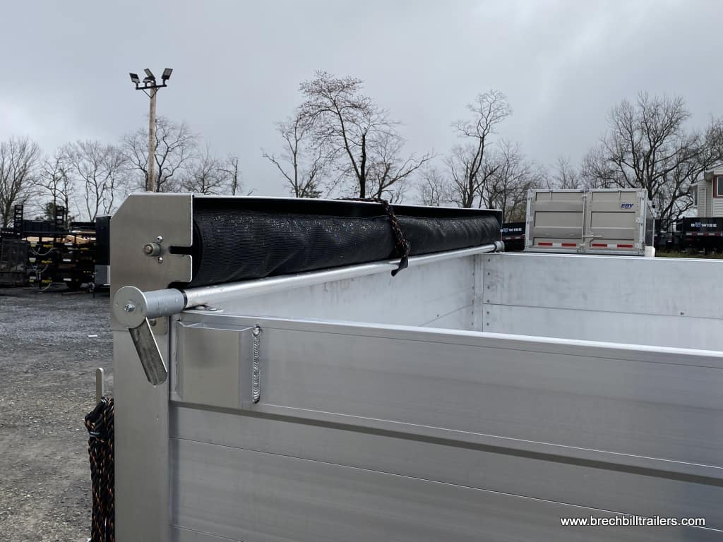 LARGE HEAVY DUTY ALL ALUMINUM DUMP TRAILER WITH HIGH SIDES AND ALUMINUM WHEELS