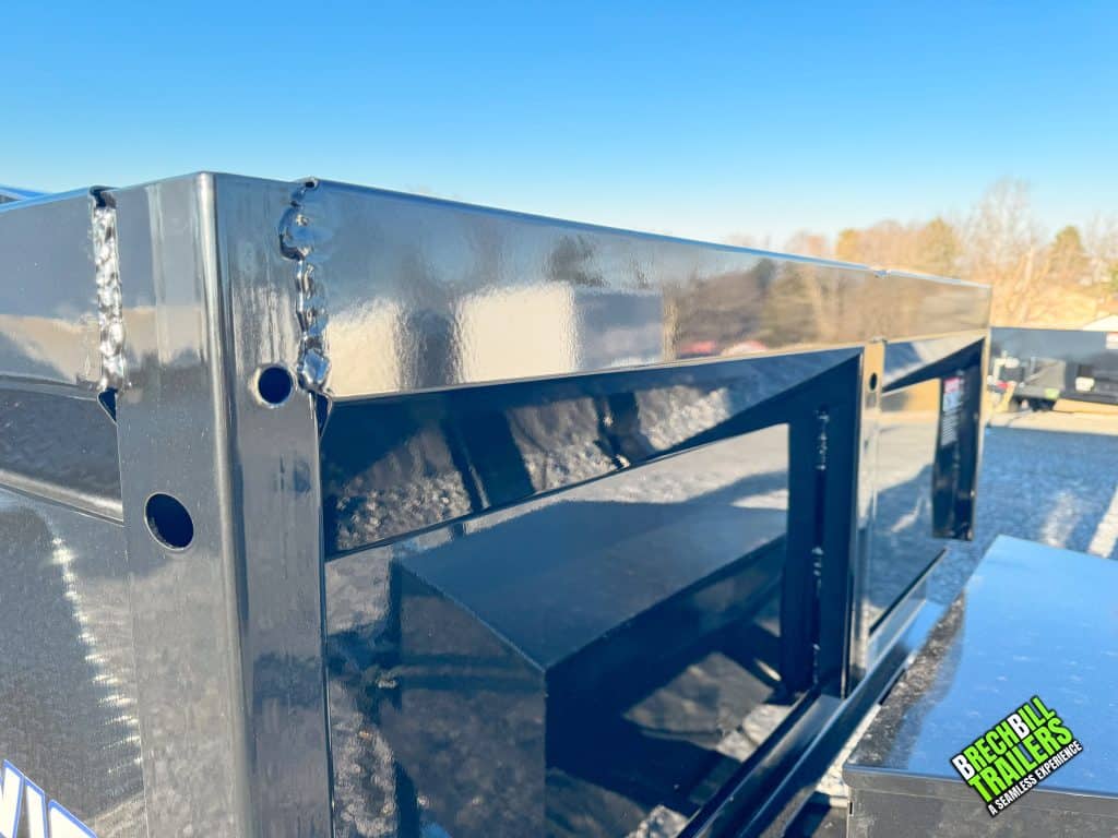 Corner welds on the dump trailer bin