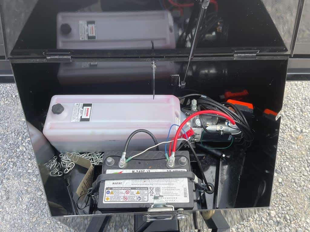 Battery in the Bwise LP LE Low Pro Dump Trailer