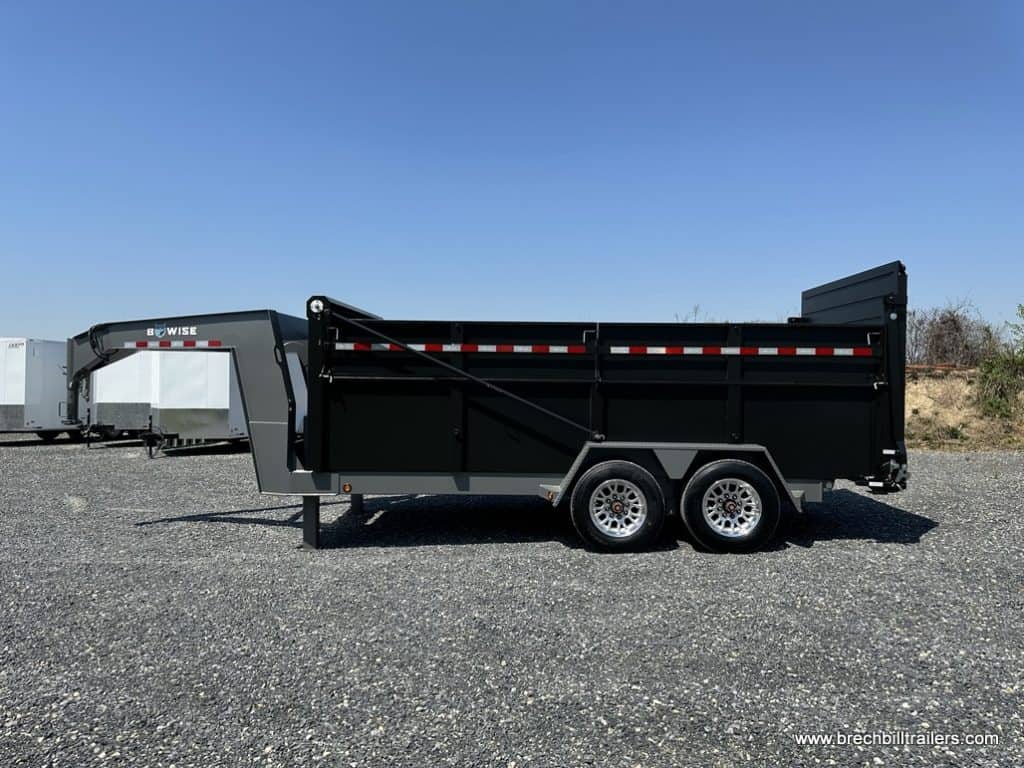 Side view of the Bwise 19.2K DU Ultimate Dump Trailer 7x16 (DUG16-19)