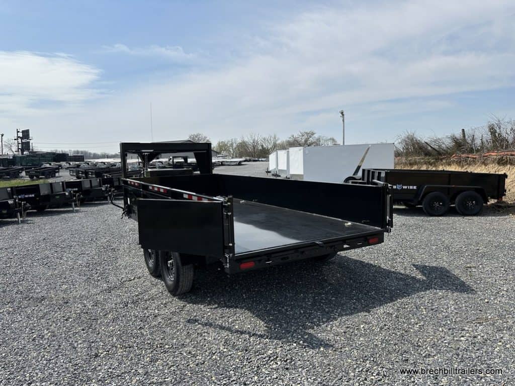 Bwise LPHD 14K Gooseneck Low Pro Dump Trailer with 2 way combo gate open