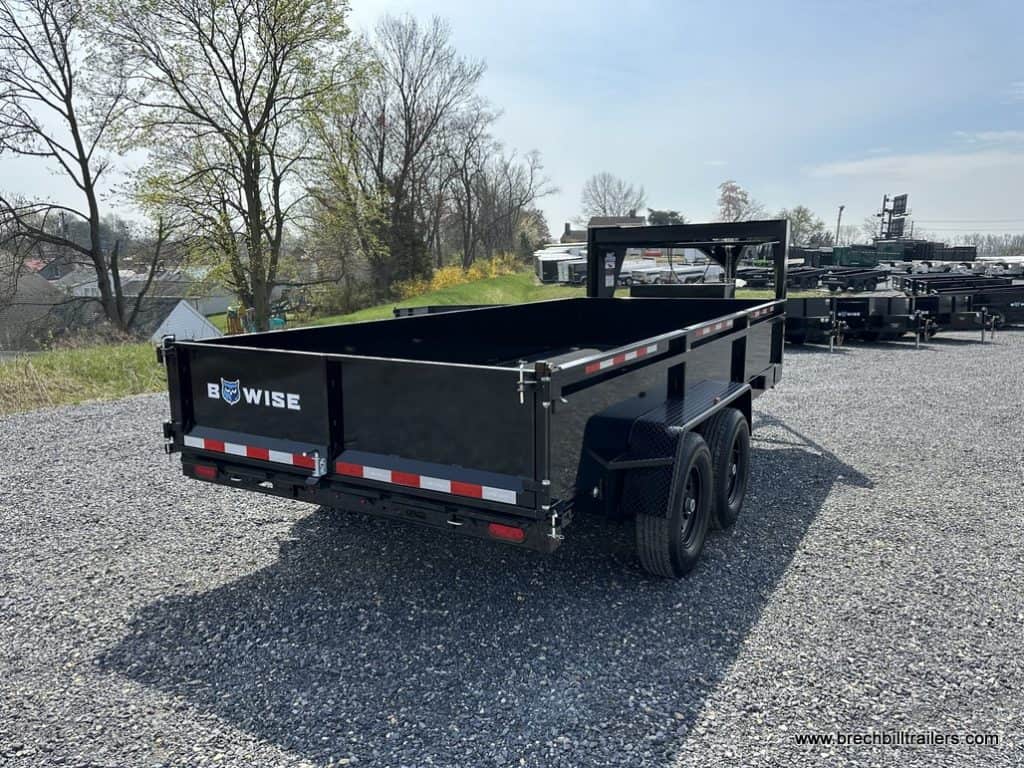 A 7x16 Bwise LPHD 14K Gooseneck Low Pro Dump Trailer for sale