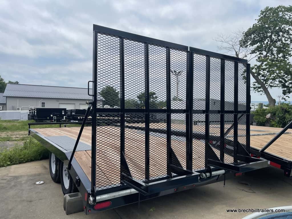 Ramps on the back of the Bwise EH8LE Deck Over Equipment Trailer