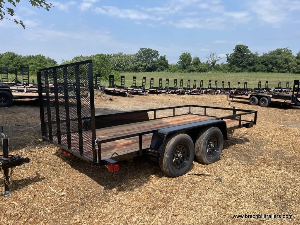 Side view of the Bwise UTE Series Tandem Axle Landscape Utility Trailer