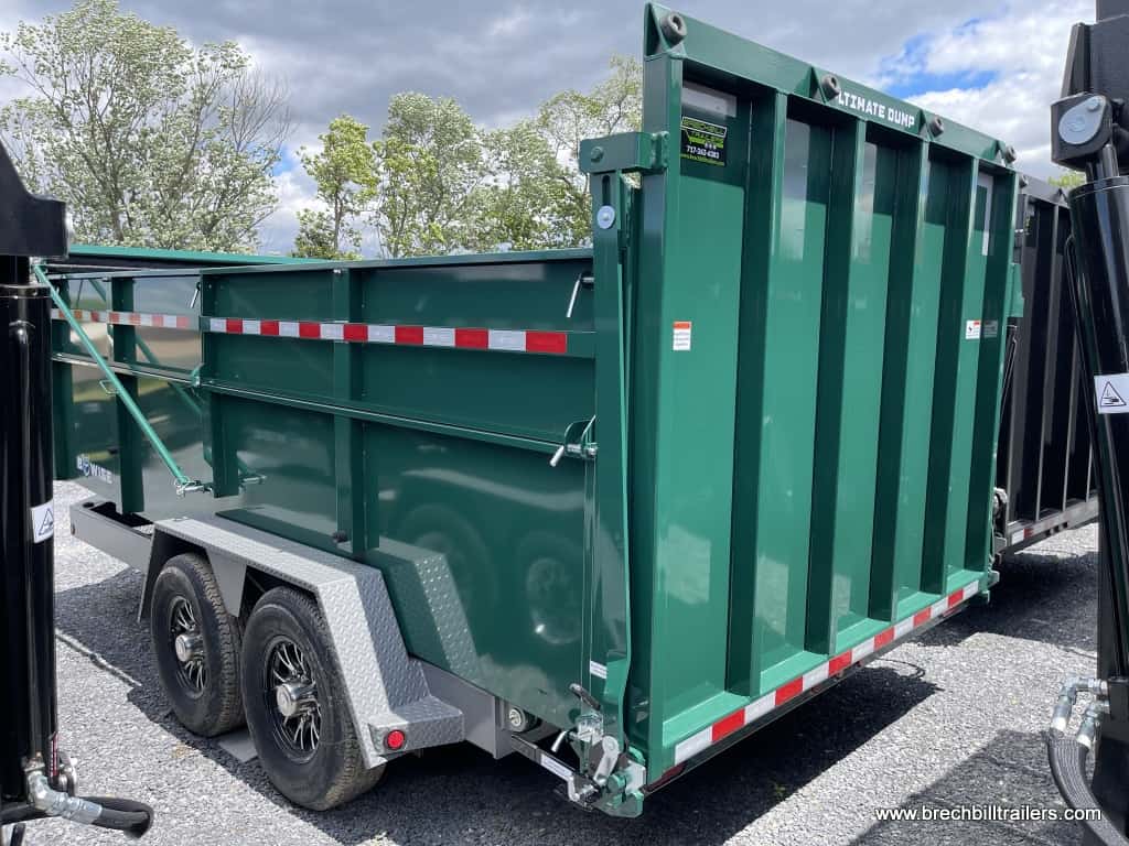 Bwise DU Ultimate Dump Trailer in dark green with a gray frame