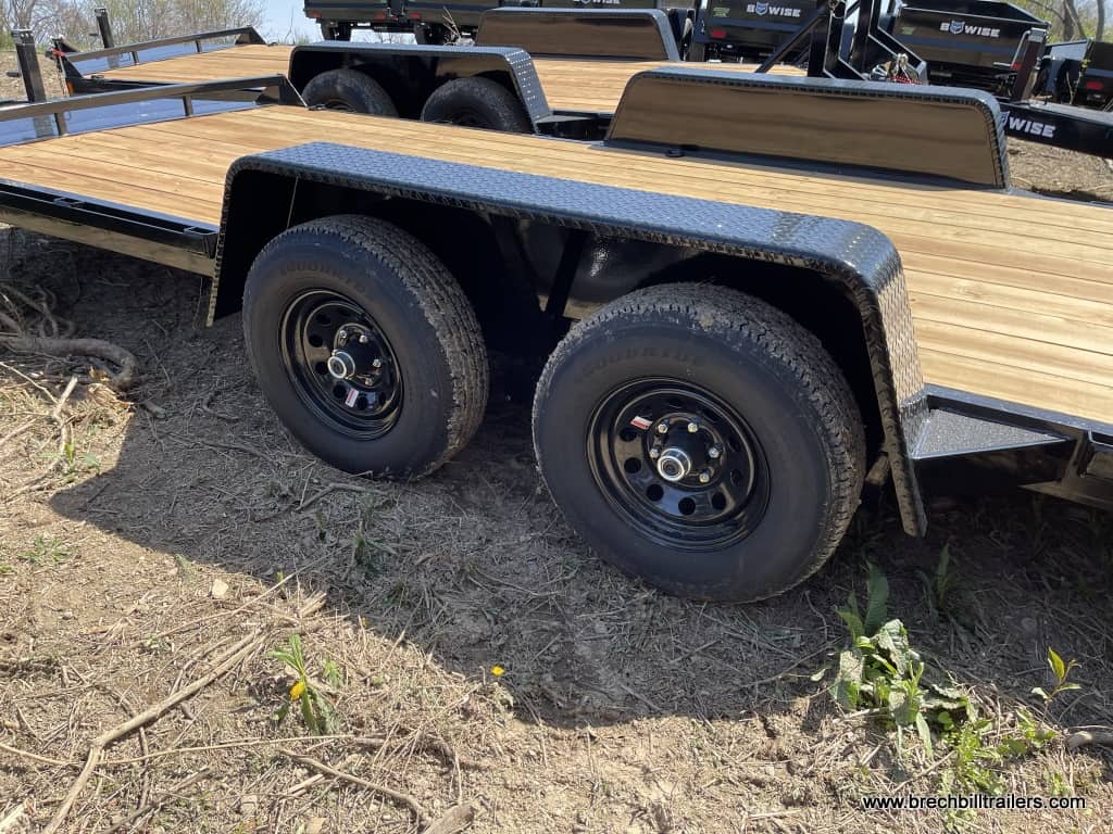 Bwise EH Low Pro Equipment Trailer 7'x16'x10K (EH16-10) BLACK, BLACK MOD WHEELS