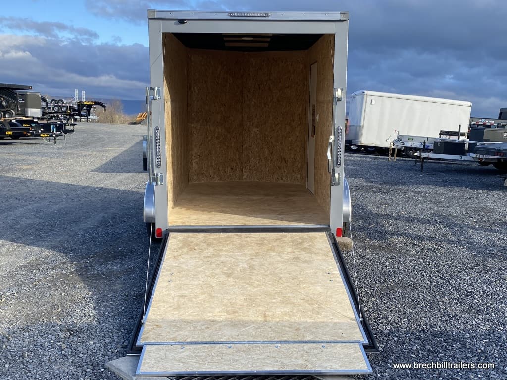 SMALL ENCLOSED CARGO HAULER TRAILER SILVER GRAY