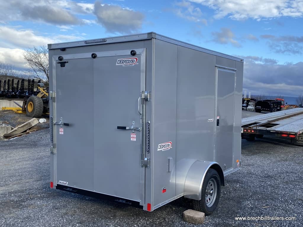 SMALL ENCLOSED CARGO HAULER TRAILER SILVER GRAY