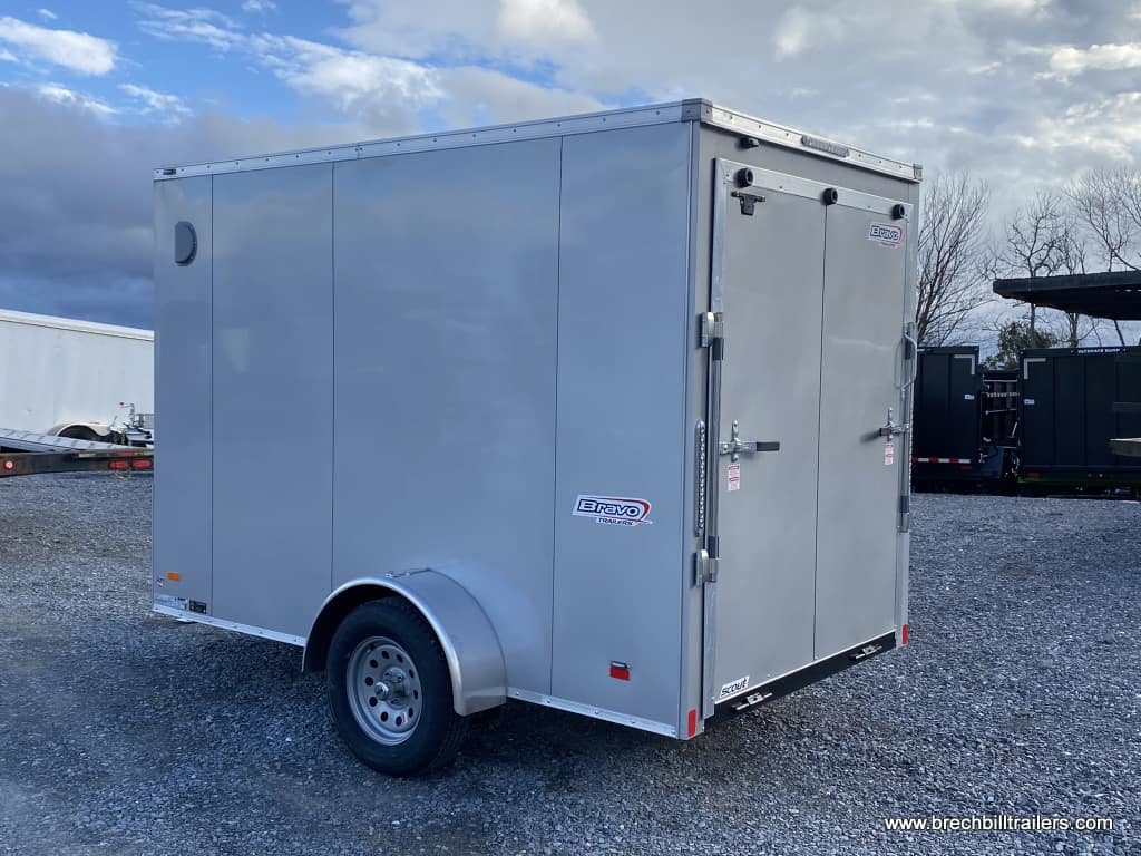 SMALL ENCLOSED CARGO HAULER TRAILER SILVER GRAY
