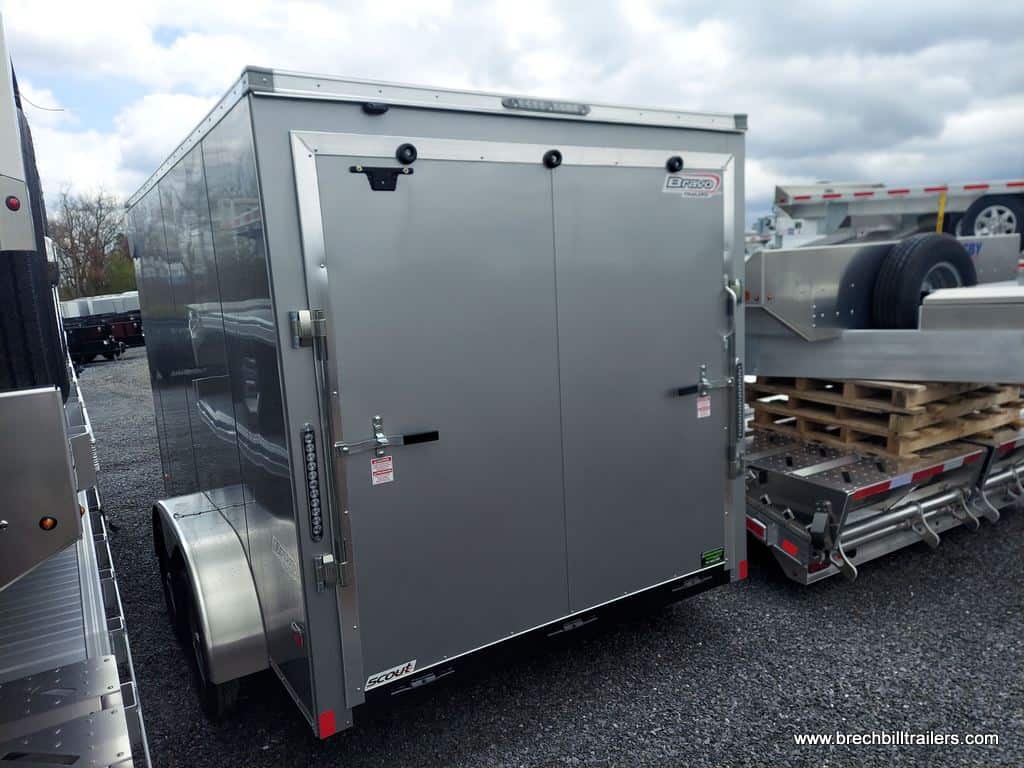 Back of the Bravo Scout 7x12 enclosed trailer