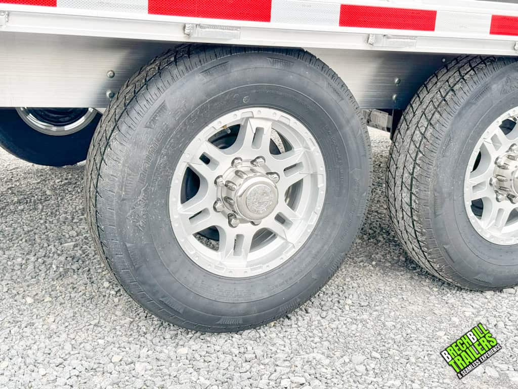 New wheels on the 20ft long EBY Deck-Over 14K Equipment Trailer