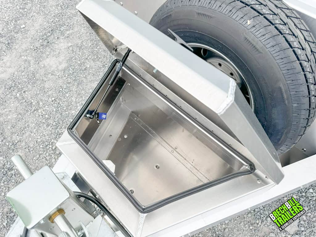 The front toolbox open for display.