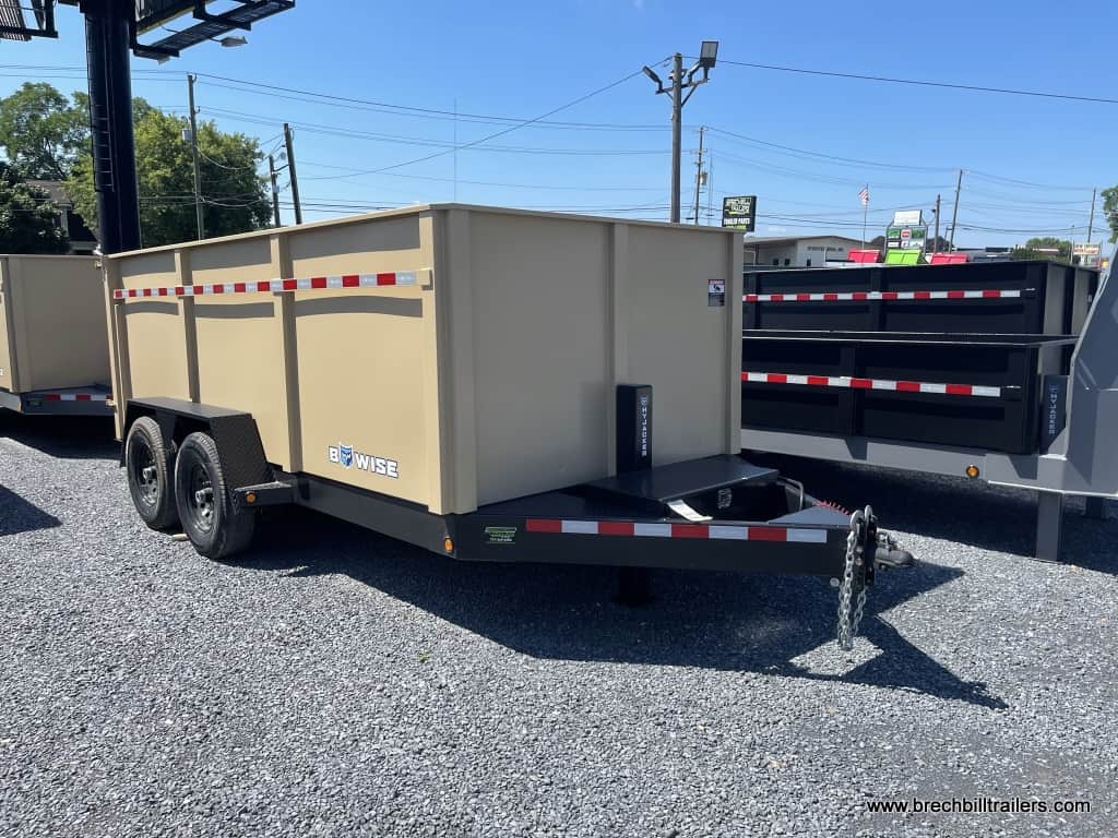 Desert tan Bwise DLP Heavy Duty Dump Trailer 7’x14’x15.4K (DLP14-15-H)