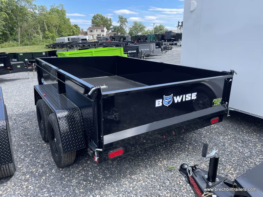 Bwise LP LE Low Pro Dump Trailer 6'x10'x7K (DT610LP-LE-7) BLACK, BLACK MOD WHEELS, ONE PIECE TAILGATE