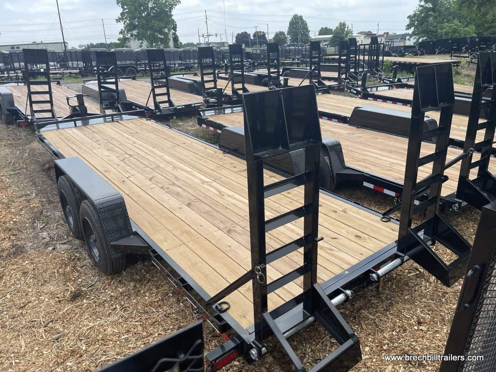 Bwise EH Series Equipment Trailer 7'x20'x16K (EH20-16-HD) BLACK, LADDER RAMPS, LOW PRO