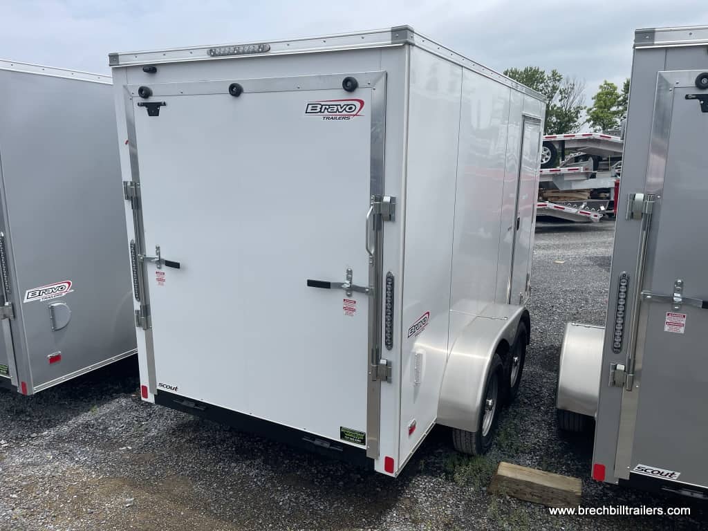 Bravo Scout Enclosed Cargo Trailer 6'x12'x7K (SC612TA2) in white