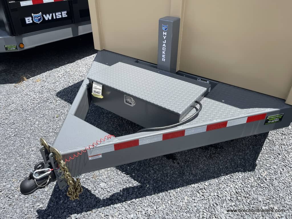 Bwise DLP Heavy Duty Dump Trailer coupler and jack closeup