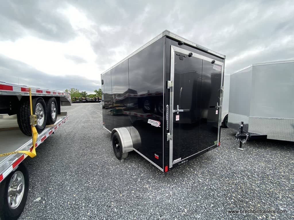 Bravo Scout Enclosed Cargo Trailer 6'x12’x3K (SC612SA) BLACK , BLACK MOD WHEELS, APPEARANCE PKG