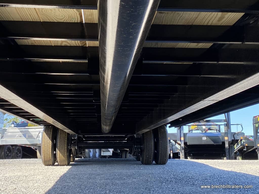 Bottom view of the Big Tex gooseneck trailer for sale