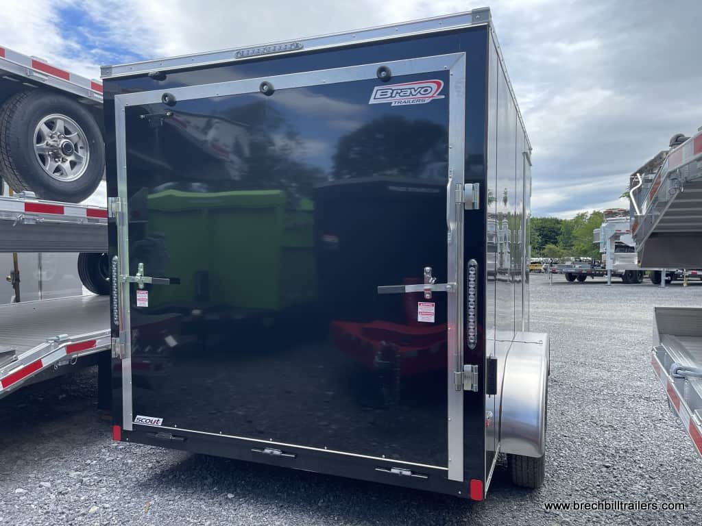 Back of a Bravo Scout Enclosed Cargo Trailer for sale
