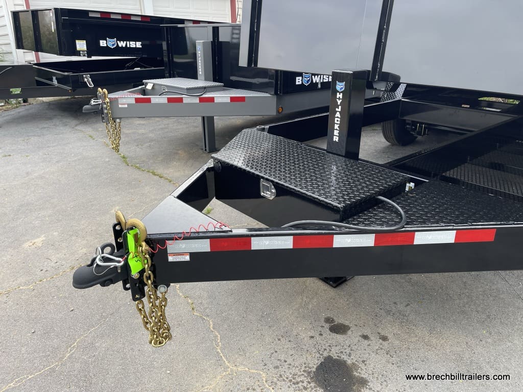 Bwise DLP Heavy Duty Dump Trailer 7'x16'x17.6K (DLP16-17) BLACK, BLACK MOD WHEELS, STEEL