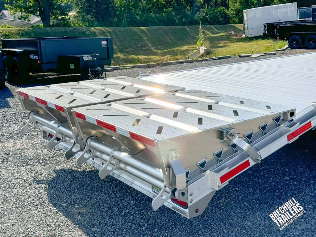 Close up view of the trailer ramps.