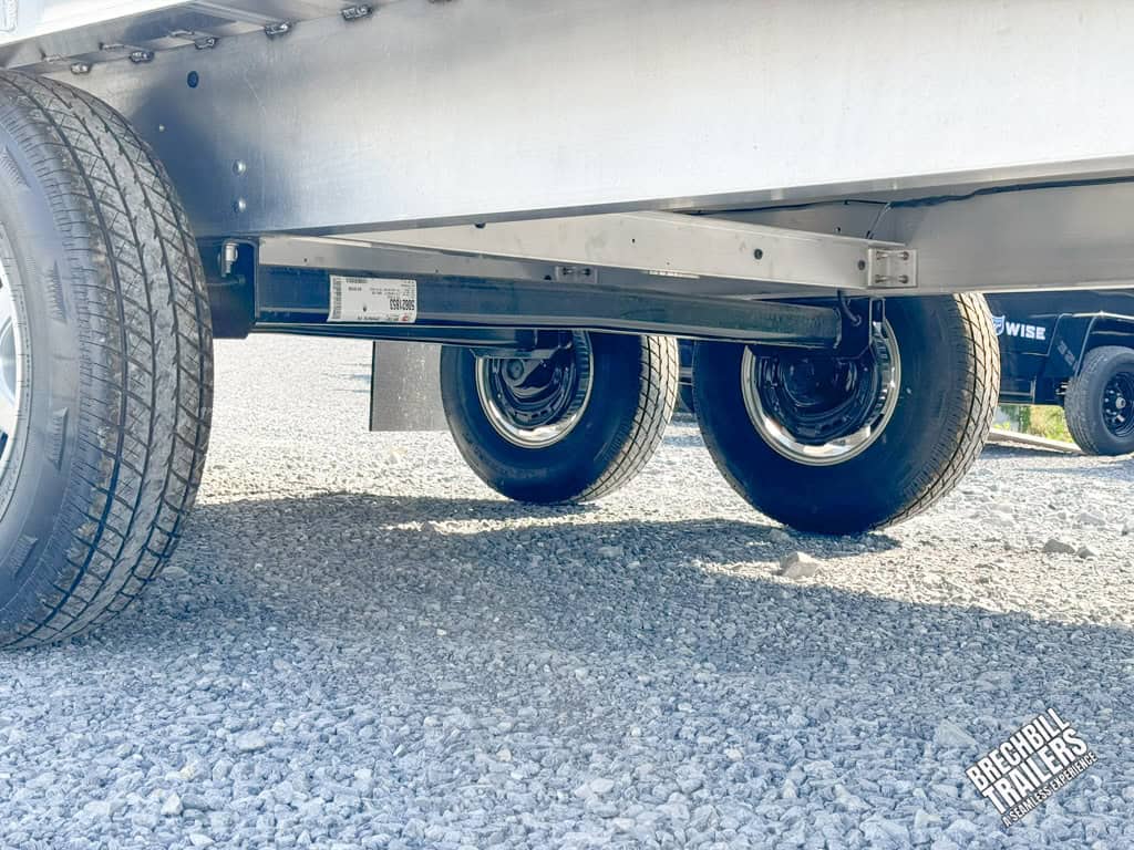 Axles on the trailer.